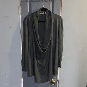 525 America Gray Drape Neck Top